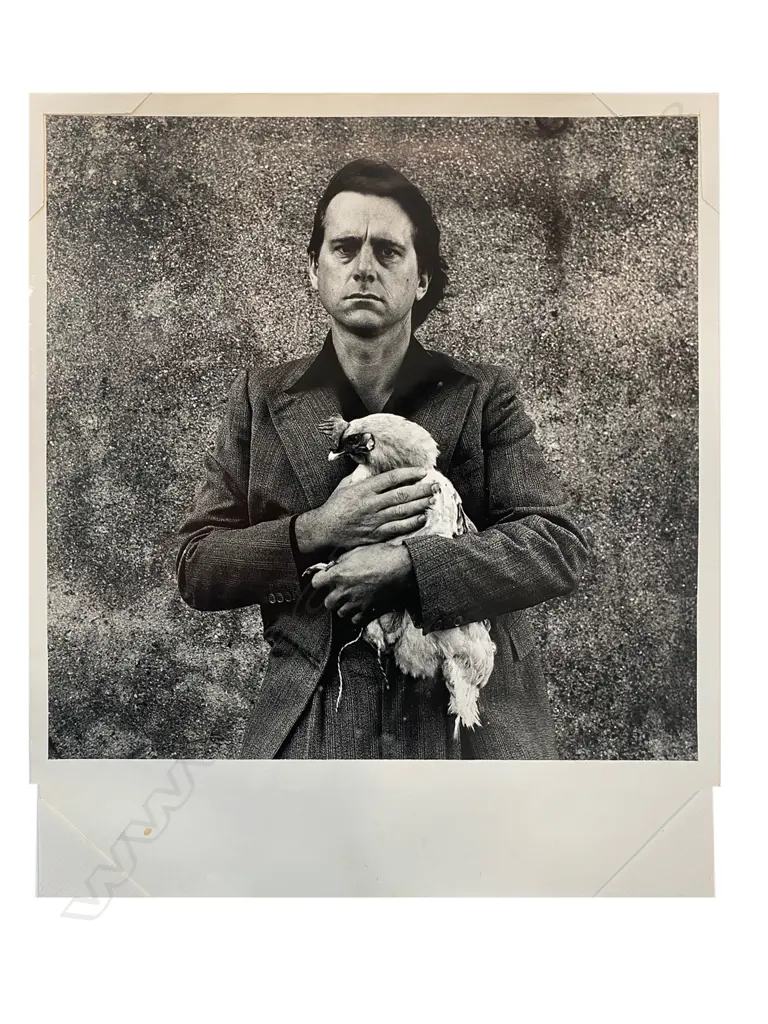 Peter Peryer (1941-2018) - Self-portrait with rooster Image 1++